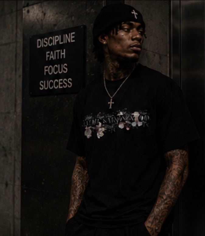 Faith Saints & Co.™ Black Art That Blossoms T-shirt