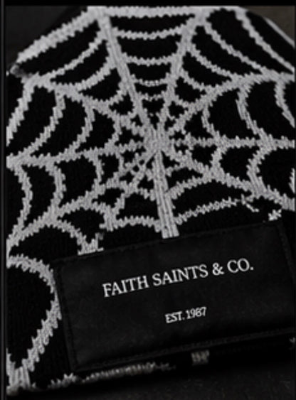 Faith Saints & Co.™ Black Spider print beanie