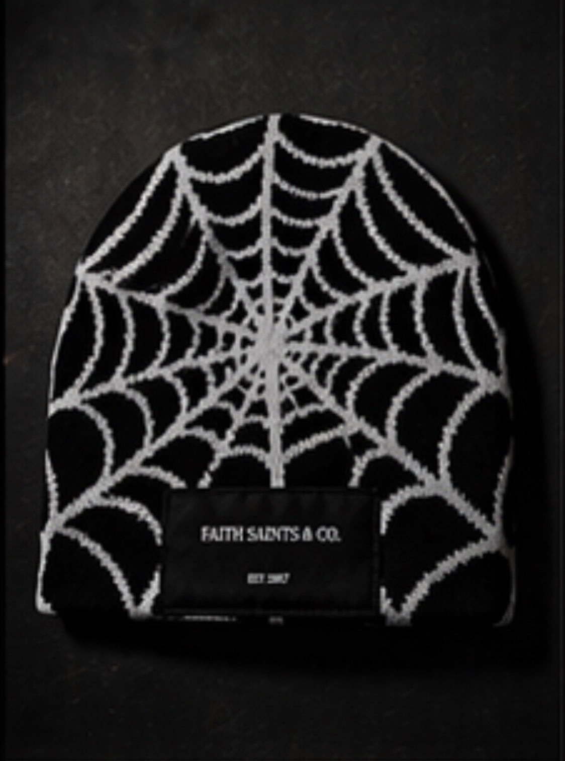 Faith Saints & Co.™ Black Spider print beanie