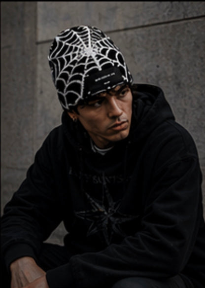 Faith Saints & Co.™ Black Spider print beanie