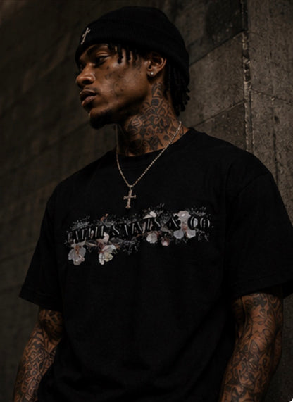 Faith Saints & Co.™ Black Art That Blossoms T-shirt